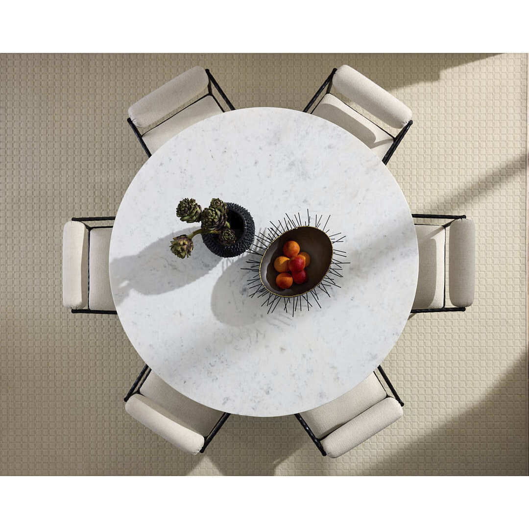 Rinny 60 inch White and White Gesso Dining Table, Large